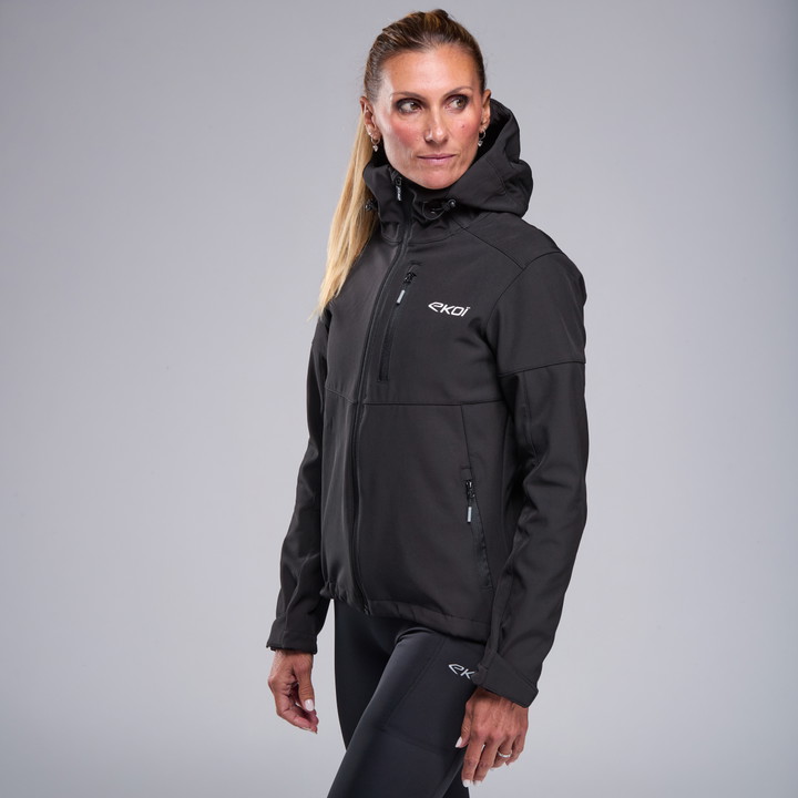 Thermisch damesjack waterafstotend EKOI Perf SOFTSHELL Zwart