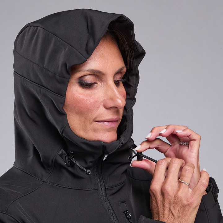 Thermisch damesjack waterafstotend EKOI Perf SOFTSHELL Zwart