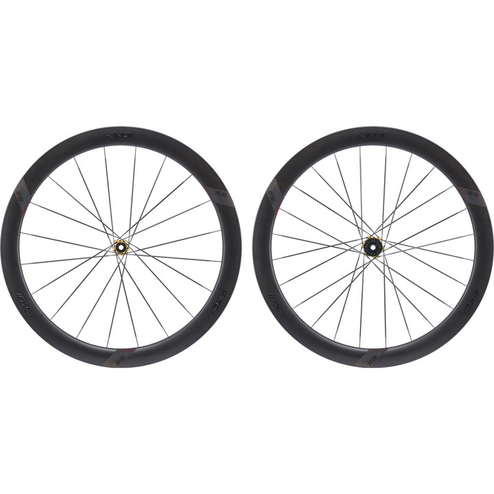 Paire de Roues EKOI RR-50 AEROLIGHT CARBON BLACK LTD moyeu gold SHIMANO
