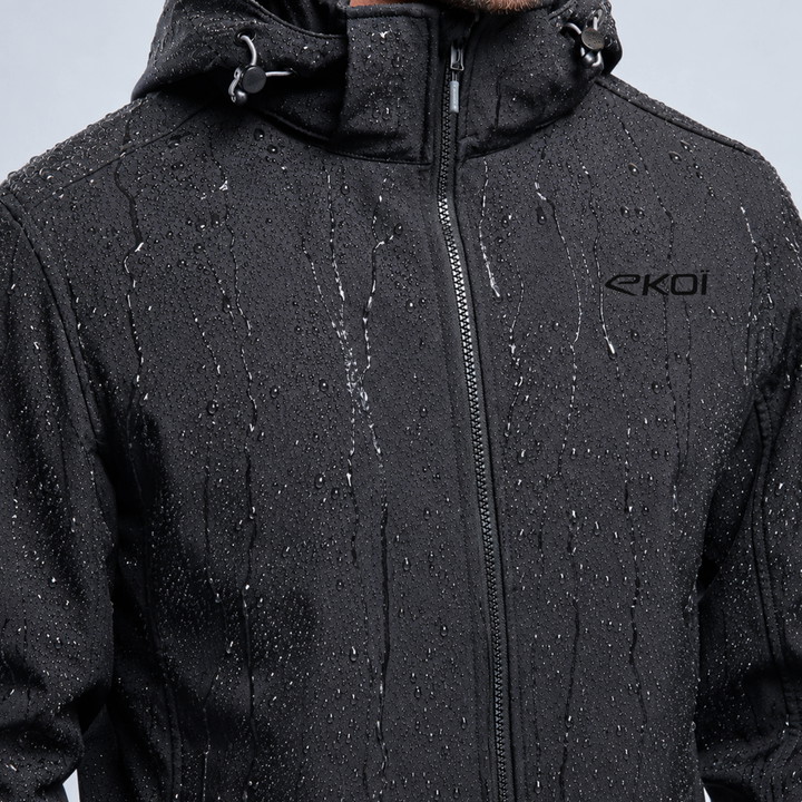 CHAQUETA TÉRMICA HIDRÓFUGA EKOI PERF SOFTSHELL NEGRO 