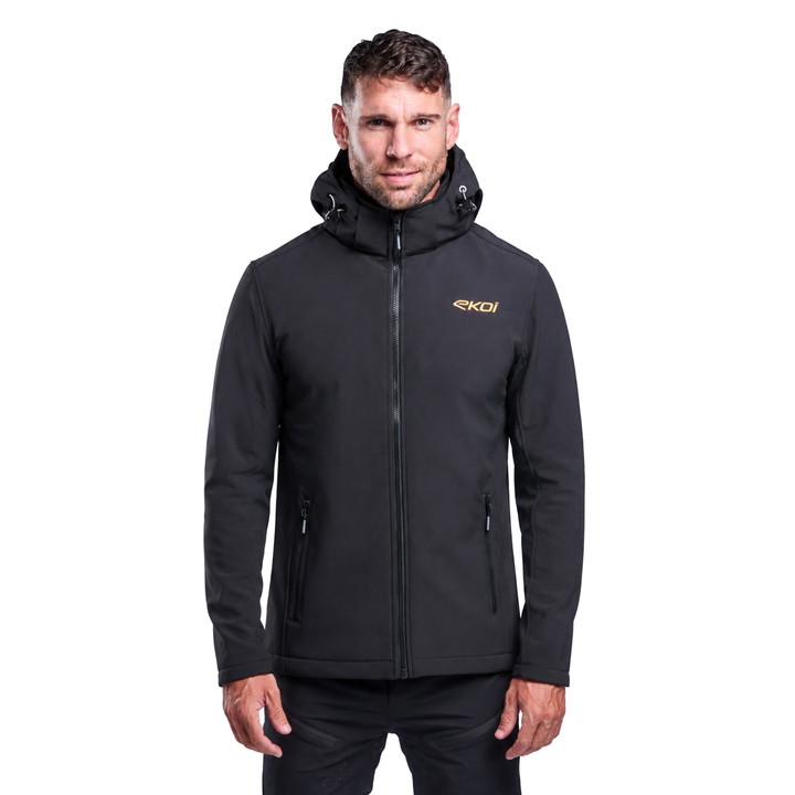 Veste thermique hydrofuge EKOI Perf SOFTSHELL Noir logo Gold