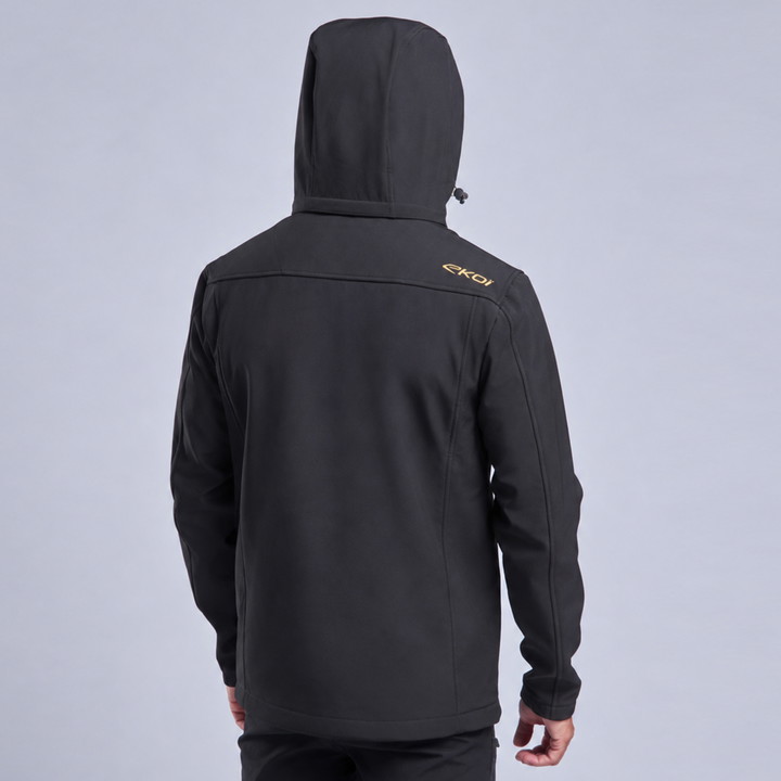 Veste thermique hydrofuge EKOI Perf SOFTSHELL Noir logo Gold