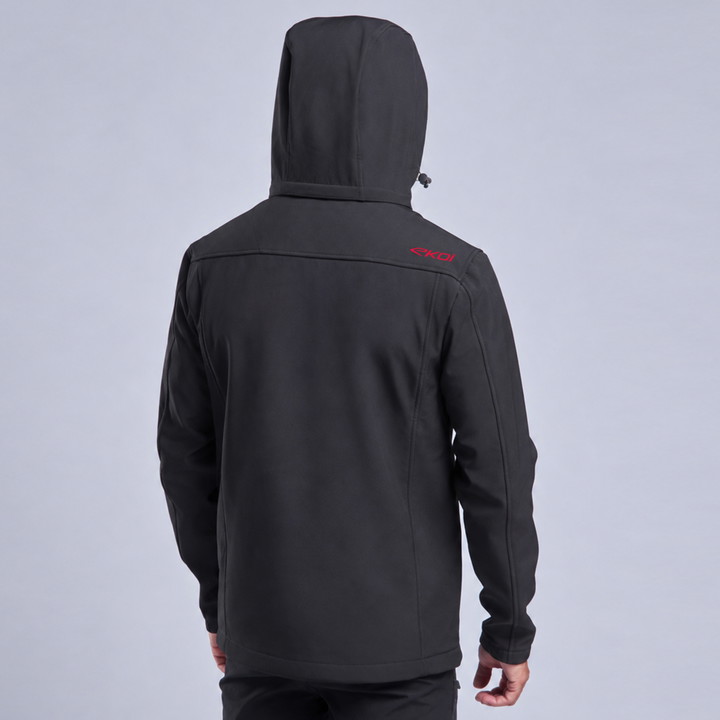 Veste thermique hydrofuge EKOI Perf SOFTSHELL Noir logo Rouge