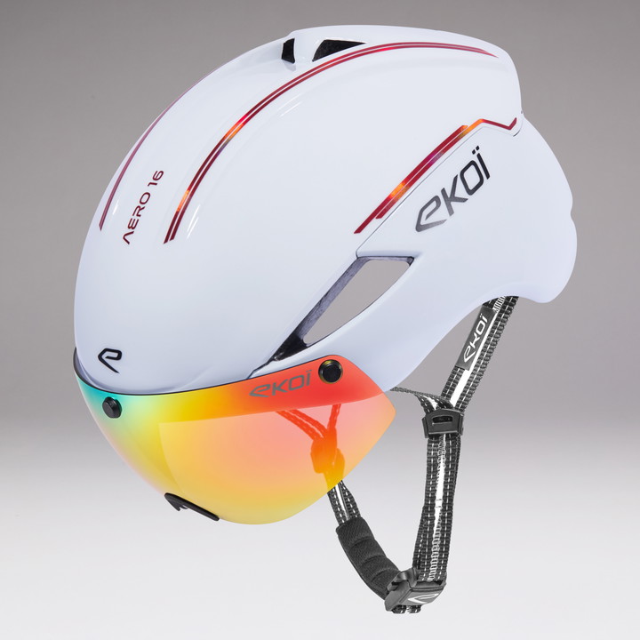 Casque EKOI Perf AERO16 LTD LINE Blanc Holo rouge