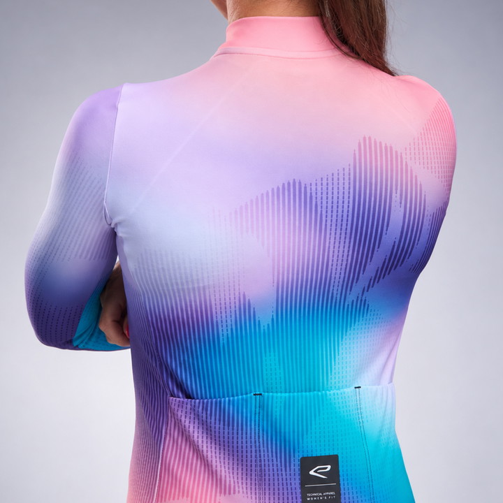 MAILLOT MANCHES LONGUES Femme EKOI PERF ABSTRACT Corail