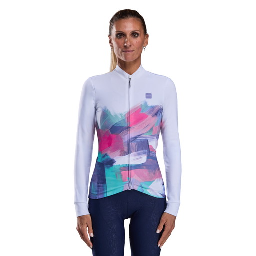 Maillot femme manches longues EKOI Perf PAINTED Blanc