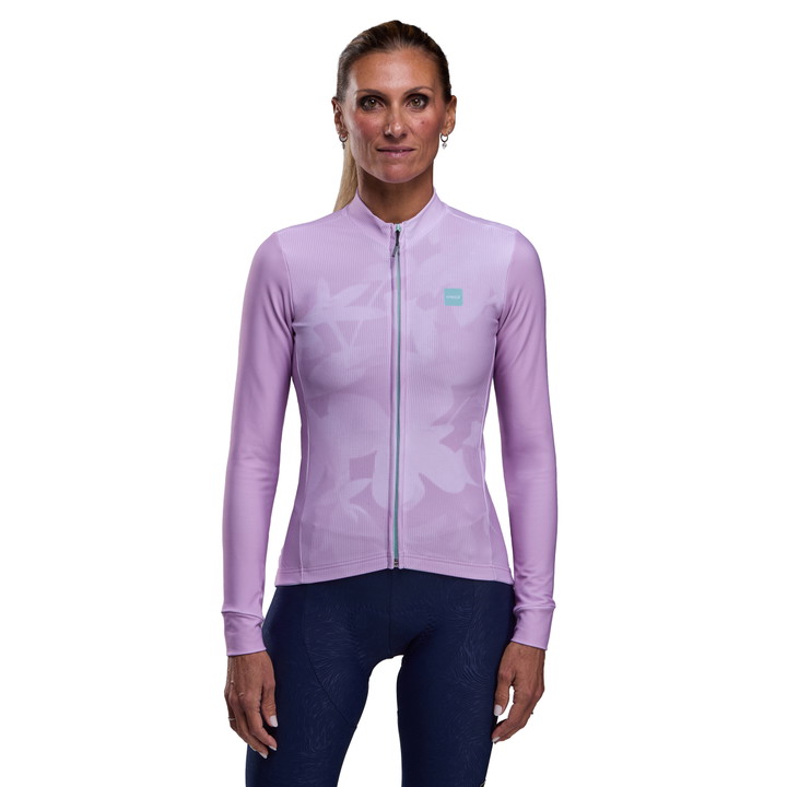 Maillot femme manches longues EKOI Perf FLORLINE Rose Pastel