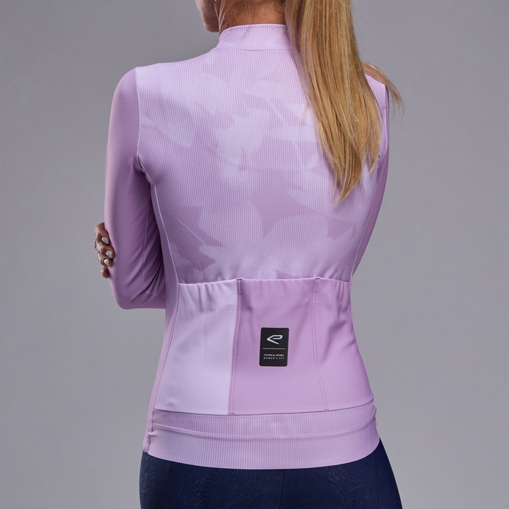Maillot femme manches longues EKOI Perf FLORLINE Rose Pastel