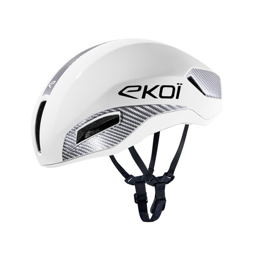 Casco EKOI Racing R-AERO LTD Blanco Carbon Silver