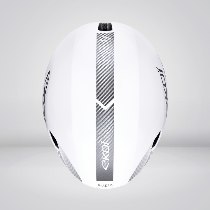 Casco EKOI Racing R-AERO LTD Blanco Carbon Silver