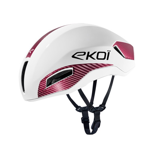 Casco EKOI Racing R-AERO LTD Blanco Carbon Rojo