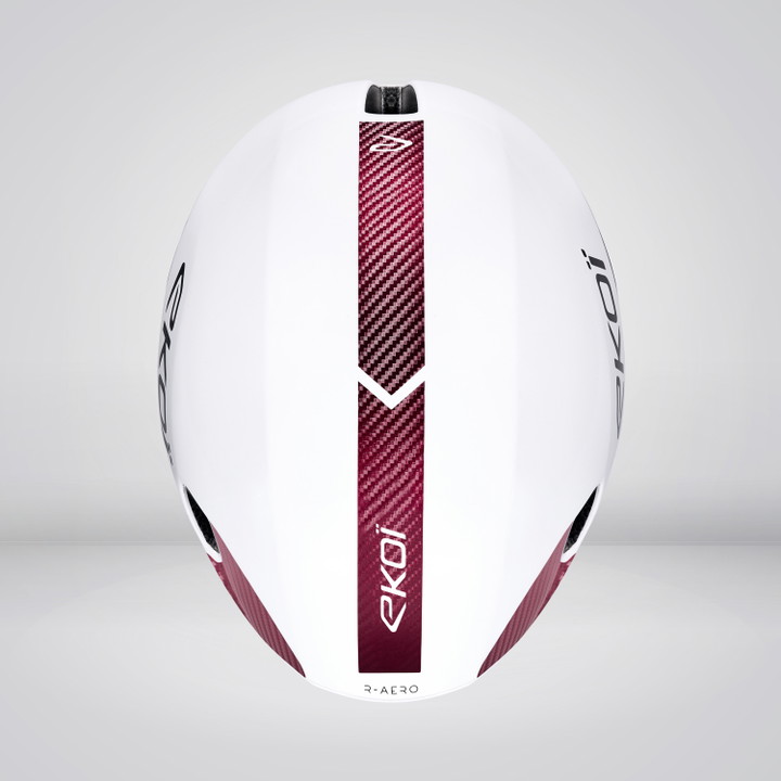 Casco EKOI Racing R-AERO LTD Blanco Carbon Rojo