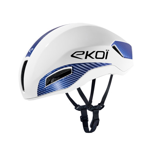 Casco EKOI Racing R-AERO LTD Blanco Carbon Azul noche