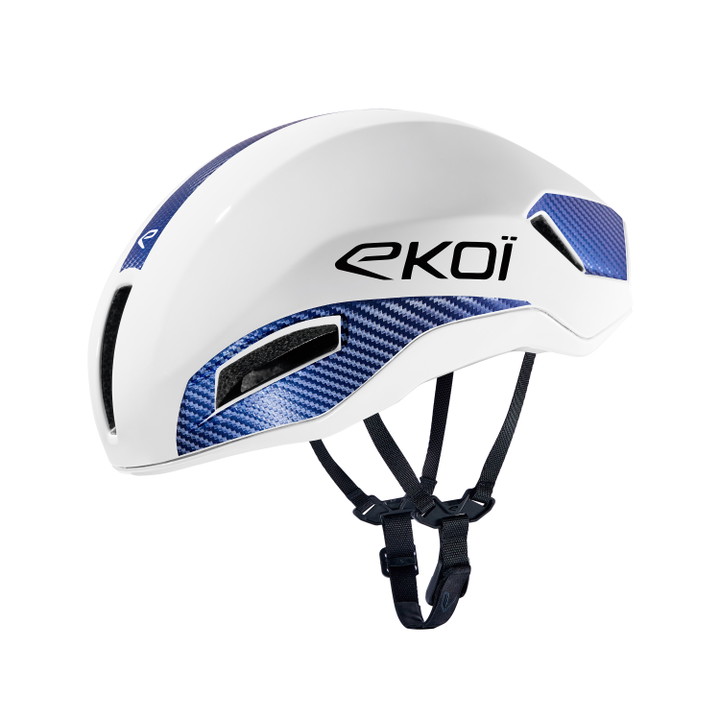 Casco EKOI Racing R-AERO LTD Blanco Carbon Azul noche