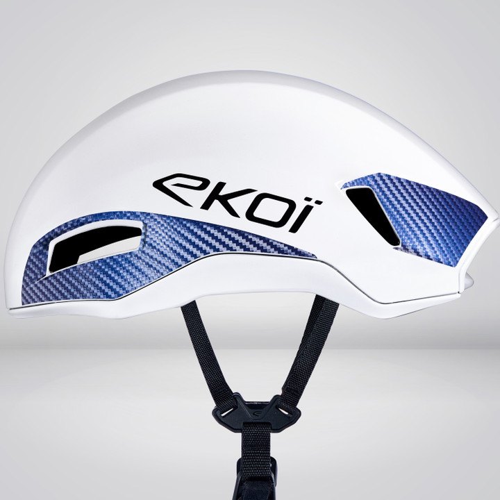 Casco EKOI Racing R-AERO LTD Blanco Carbon Azul noche