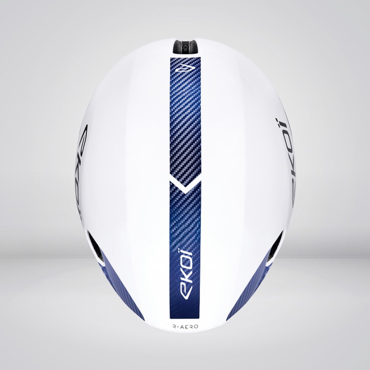 Casco EKOI Racing R-AERO LTD Blanco Carbon Azul noche