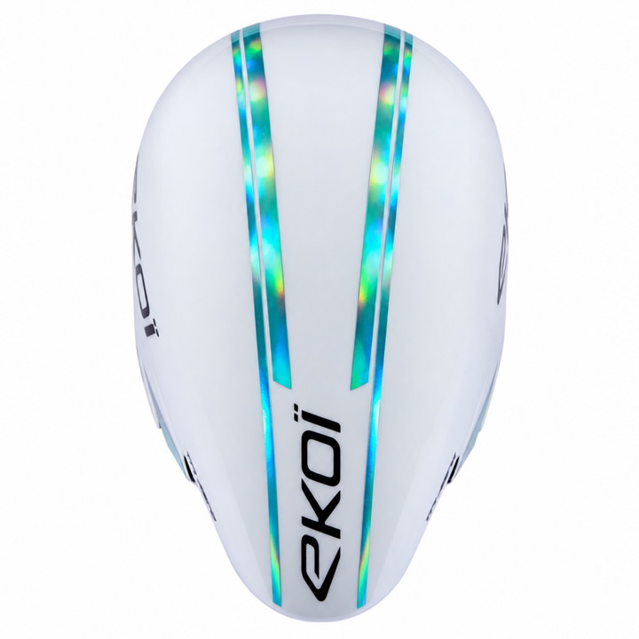 Casque EKOI Racing TRI AERO LTD Blanc Holo Aqua