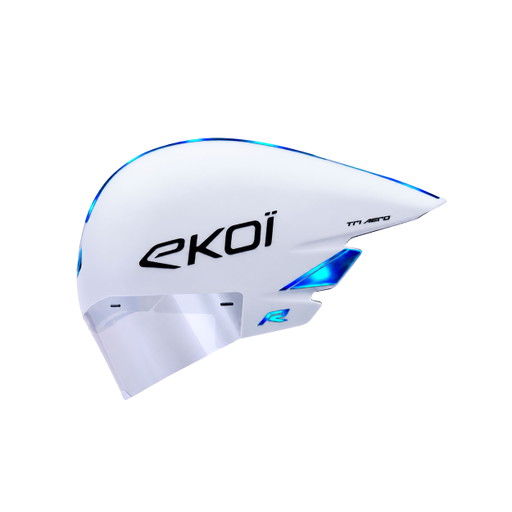 Casque EKOI Racing TRI AERO LTD Blanc Holo Bleu