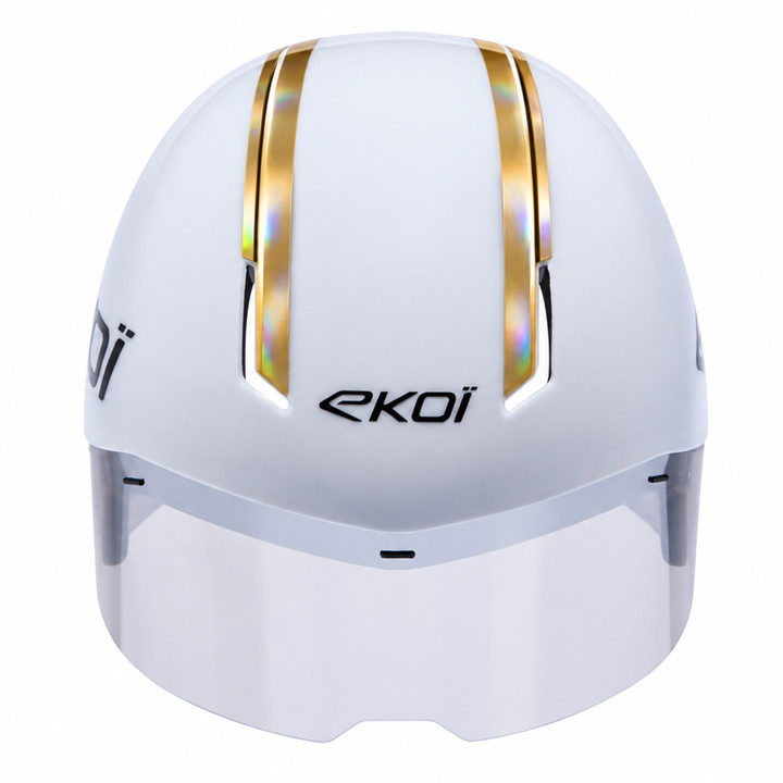 Casque EKOI Racing TRI AERO LTD Blanc Holo Gold