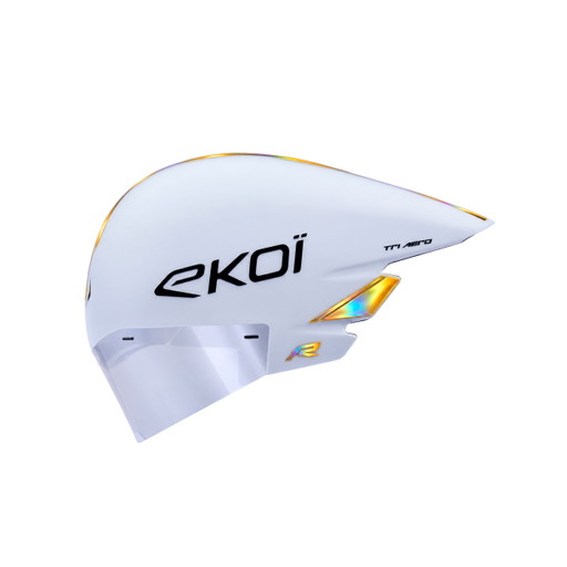Casque EKOI Racing TRI AERO LTD Blanc Holo Gold