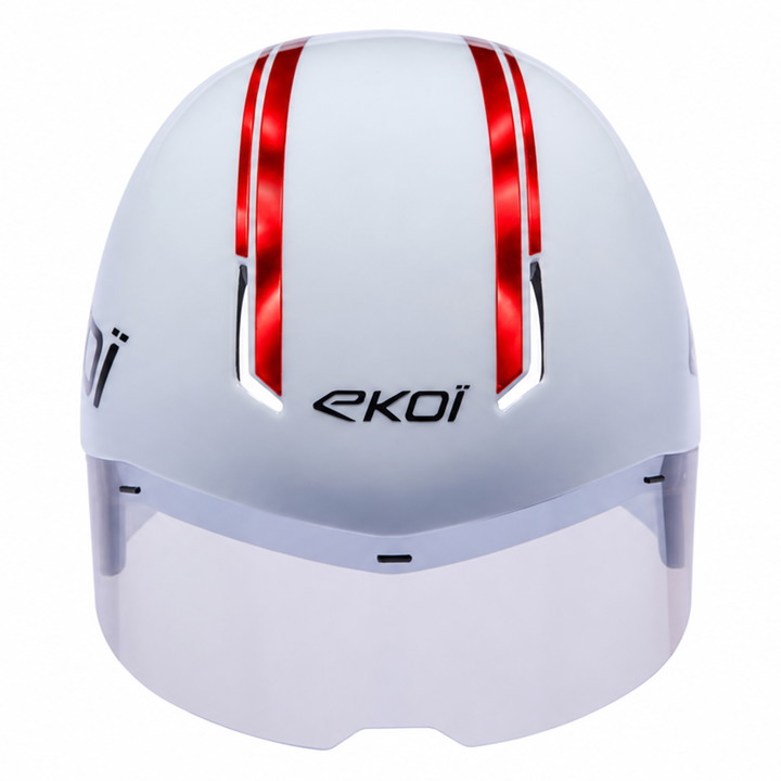 Casque EKOI Racing TRI AERO LTD Blanc Holo Rouge