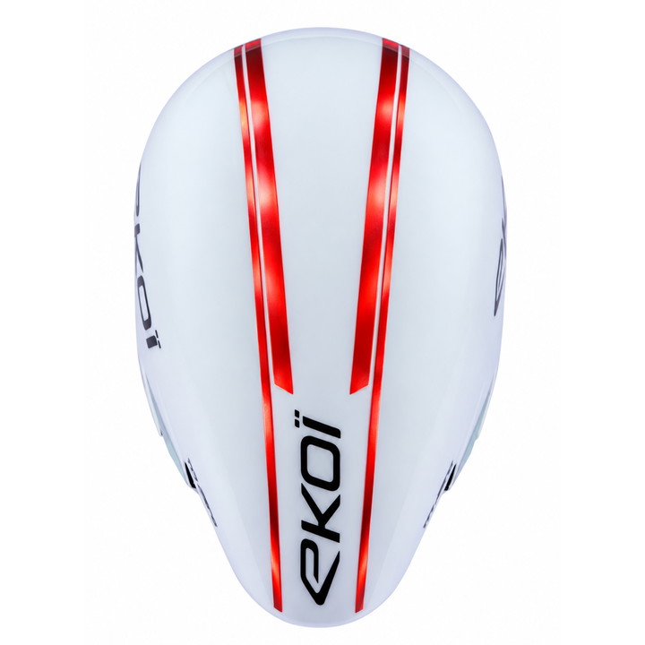 Casque EKOI Racing TRI AERO LTD Blanc Holo Rouge