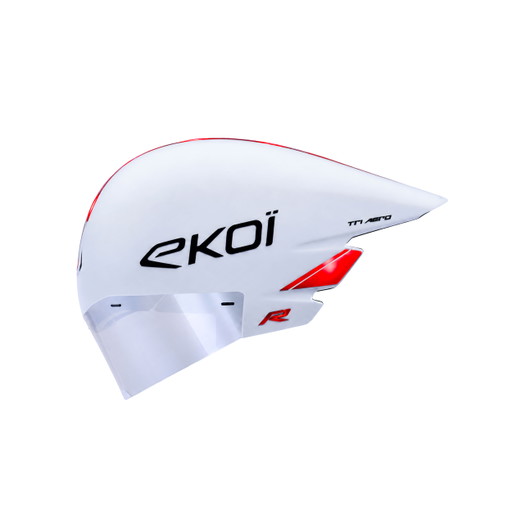 Casque EKOI Racing TRI AERO LTD Blanc Holo Rouge