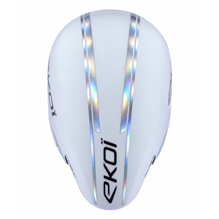 Casque EKOI Racing TRI AERO LTD Blanc Holo Silver