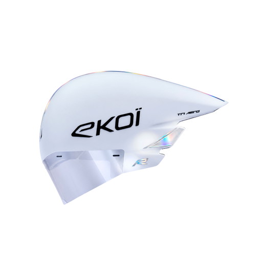 Casque EKOI Racing TRI AERO LTD Blanc Holo Silver
