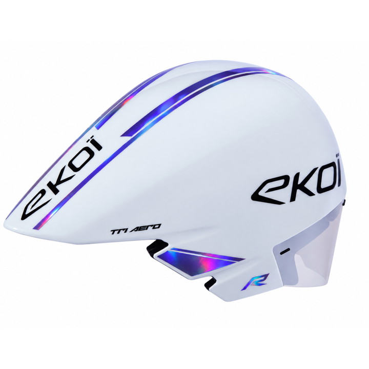 Casque EKOI Racing TRI AERO LTD Blanc Holo Violet