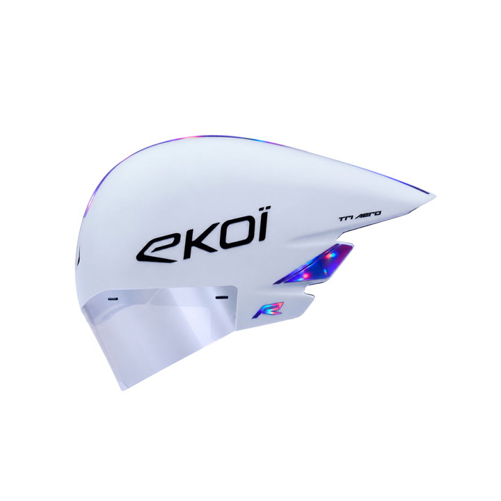 Casque EKOI Racing TRI AERO LTD Blanc Holo Violet
