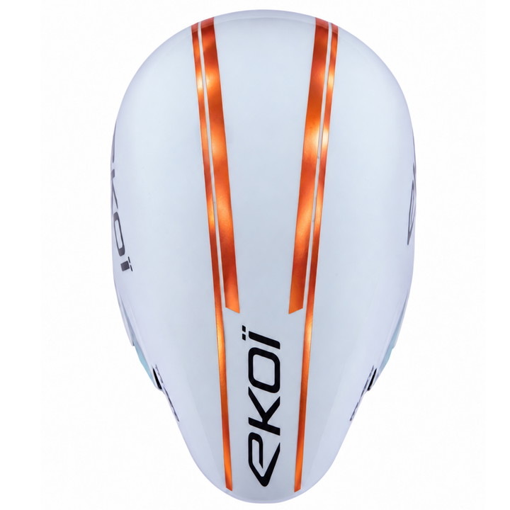 Casque EKOI Racing TRI AERO LTD Blanc Holo Orange